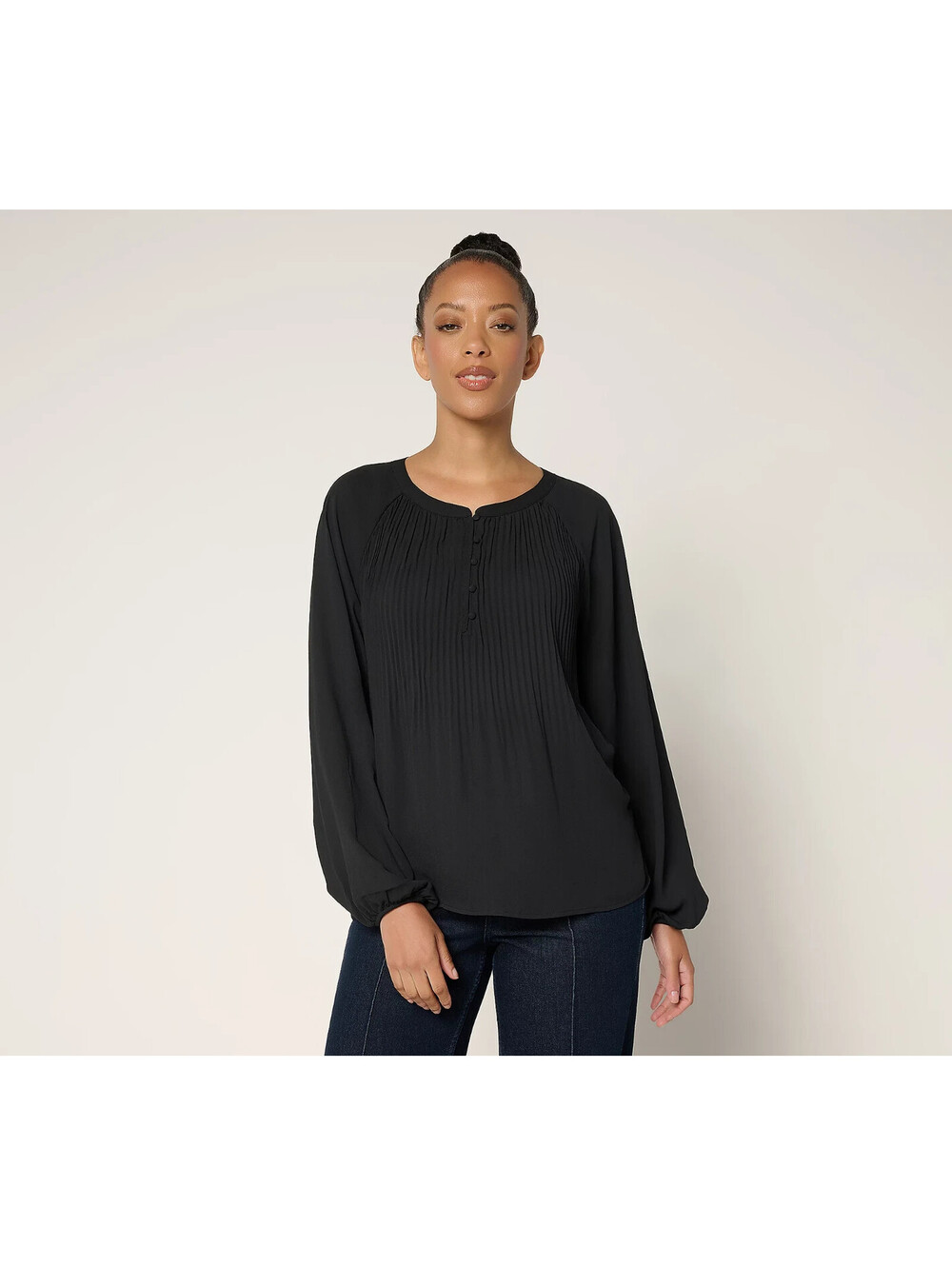 Me by Jennie Garth Alberta Pleated Blouse Size S